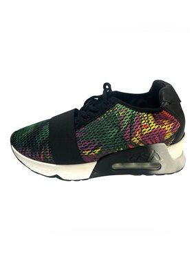 Ash Lacey Tropical Colors Mesh Wedge Sneakers w/Black Elastic
Strap 38EU 7.5-8